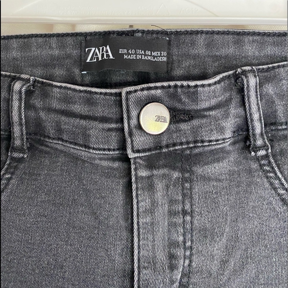 ZARA distressed black wash jeans